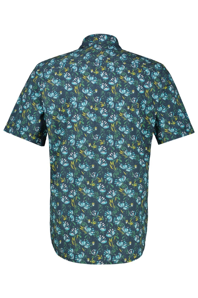 STRETCH POPLIN OVERHEMD BLOEM MOTIEF 2542326 456 COASTAL BLUE